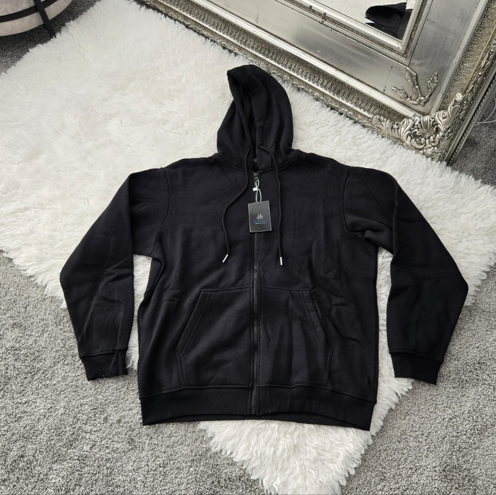 Blue Ice Premium Clothing Full Zip Black Hoodie. Size Large. New.Classic hoodi